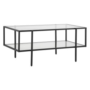 Salontafel - Stalen frame - Zijglas - Zwart