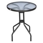 Terrastafel - Stijlvol Design - Veiligheidsglas - Zwart