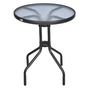 Terrastafel - Stijlvol Design - Veiligheidsglas - Zwart
