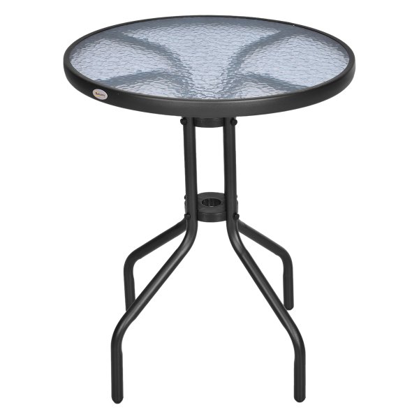 Terrastafel - Stijlvol Design - Veiligheidsglas - Zwart