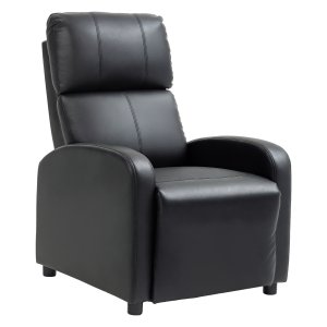 Comfortabele relaxstoel - Ligfunctie - Kunstleer - Zwart