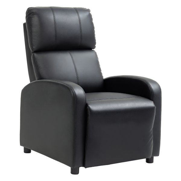 Comfortabele relaxstoel - Ligfunctie - Kunstleer - Zwart