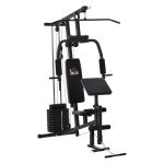 Multigym - Fitness Station - Staal en Synthetisch Leer - Zwart