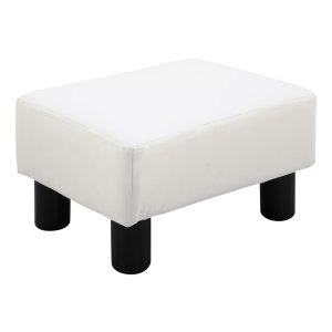 Chesterfield - Luxe Voetenbank - Synthetisch Leer – Wit