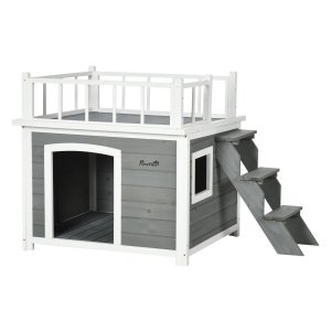 Hondenhuis - LuxeHonden - Balkon - Stappen - Lichtgrijs