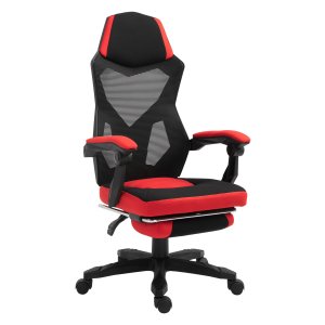 Gamestoel - Ergonomisch bureau - Verstelbare voetsteun - Zwart/Rood