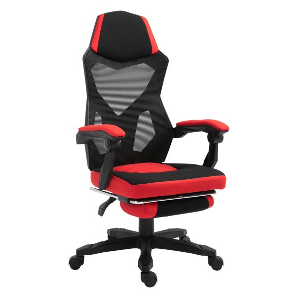 Gamestoel - Ergonomisch bureau - Verstelbare voetsteun - Zwart/Rood