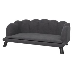 Hondenbed - ComfortPets - met rugleuning - zachte kussenhoes - donkergrijs