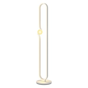 Moderne vloerlamp - Vloerlamp - Glazen kap - Metaal - Wit
