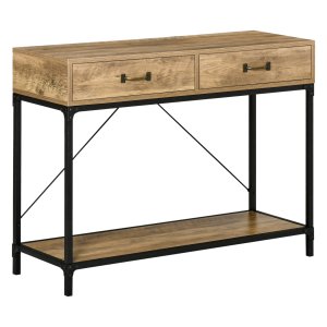 Bijzettafel – Vintage - Lades - Onderplank - Bruin