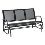 Tuinbank - Relaxdays - 3-zits schommelstoel - Zwart