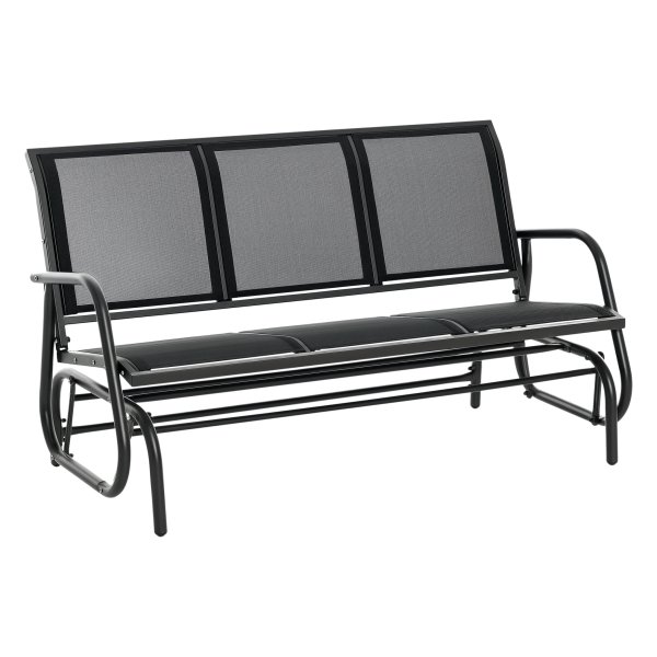 Tuinbank - Relaxdays - 3-zits schommelstoel - Zwart