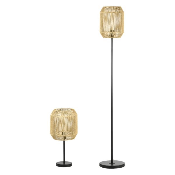 Lampenset - LuxLighting - Tafellamp & Vloerlamp - Natuurlijke tint
