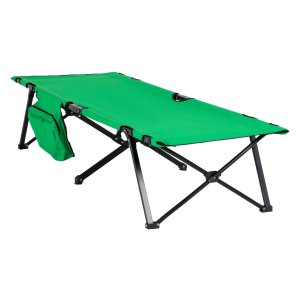 Campingvouwbed - Zaza Home - Drankhouder - Veerkrachtig staal - Groen/Zwart