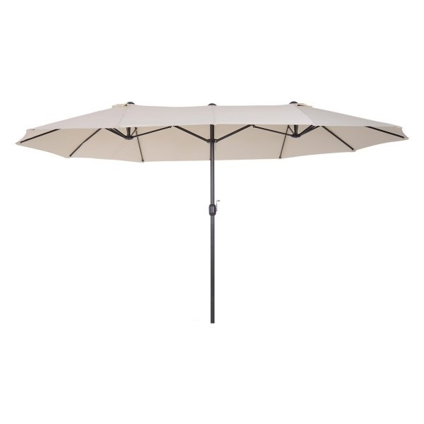 Tuinscherm - Dubbele zonnescherm – Handmatig bediend - Beige