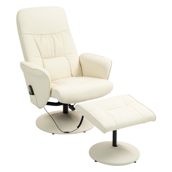 Massagestoel - Ergonomisch en trilfunctie - Crèmewit