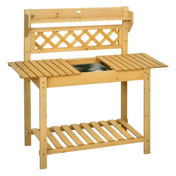 Tuinplantentafel - Uitschuifbare tafel – Roestvrijstalen gootsteen