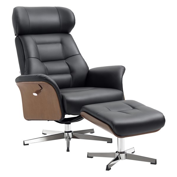 Relaxstoel - MaxRelax - Ligfunctie - Draaibaar - Zwart