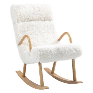 Comfortabele Schommelstoel - Verstelbare hoofdsteun - Zachte bekleding - Wit