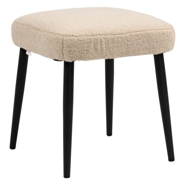 Voetenbankje - LuxeLiving - Pluche bekleding - Robuuste frame - Grijs