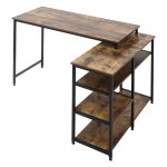 Hoekbureau - Rustiek design - Met lade en rek - Bruin