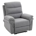 Relaxstoel - LuxaHome - Verstelbare ligstand - Comfortabel - Lichtgrijs