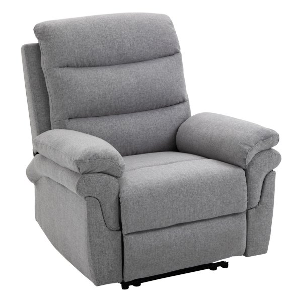 Relaxstoel - LuxaHome - Verstelbare ligstand - Comfortabel - Lichtgrijs
