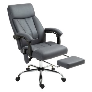 Massagestoel - Verwarmingsfunctie & Voetensteun - Donkergrijs