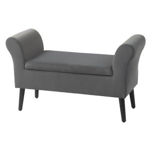 Bankje met Armleuningen en Opbergruimte - Luxueus en Comfortabel - Donkergrijs