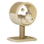 Kattenspeelboom - PawHut - Klimstam en speelgoed - Khaki/Lichtbruin