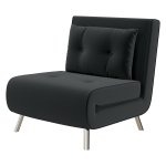 Tuinstoel - Ligstoel met knoopdetails - Linnenlook - Zwart