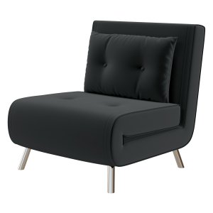 Tuinstoel - Ligstoel met knoopdetails - Linnenlook - Zwart