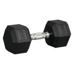 Dumbbell - Gietijzer - Rubberen handgreep - Zwart