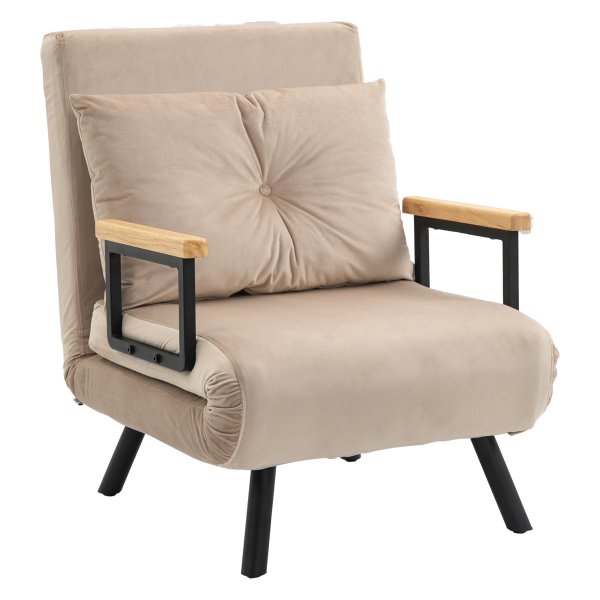 Luxe fauteuil - Moderne ligstoel - Zwart/Naturel