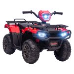 Kinderquad -- LED-verlichting - Muziek - Zwart met rood