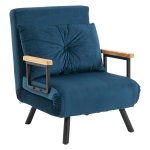 Ligstoel - Scandinavisch design - inclusief kussen - zwart/natuurlijk
