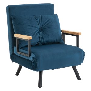 Ligstoel - Scandinavisch design - inclusief kussen - zwart/natuurlijk