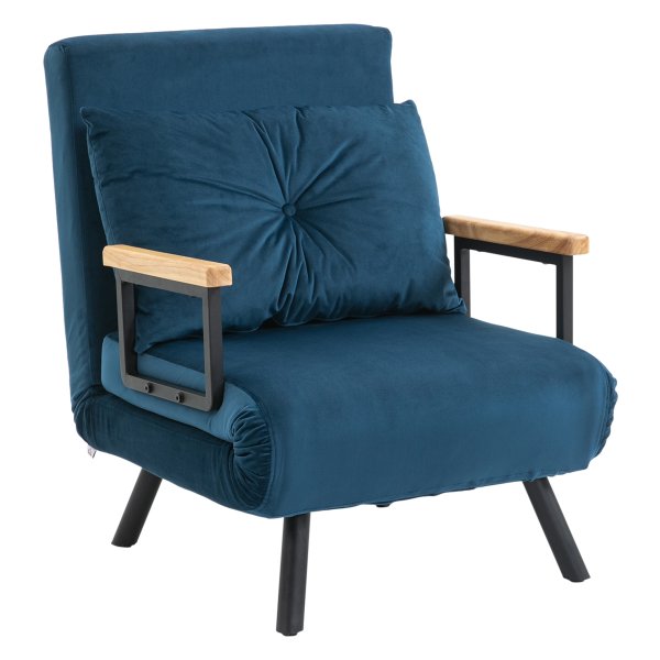 Ligstoel - Scandinavisch design - inclusief kussen - zwart/natuurlijk