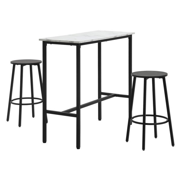 Eetset - Stalen design - Modern en trendy - Zwart en wit