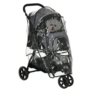Hondenbuggy - Inklapbaar - Regenhoes - Grijs