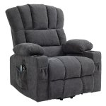 Comfortabele Sta-opstoel - Elektrisch - Massage en Warmte - Donkergrijs