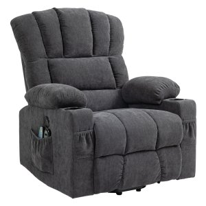 Comfortabele Sta-opstoel - Elektrisch - Massage en Warmte - Donkergrijs