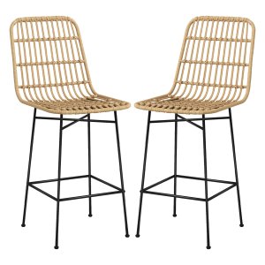 Barkruk - Boho-stijl - Natuurlijk gevlochten - Naturel