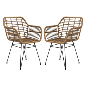 Eetkamerstoelen - Stalen Rugleuning - Lichtbruin