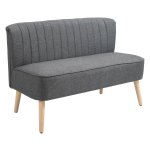 Bankstel - Stoffen tweezitsbank - Lounge kussens - Donkergrijs