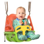 Babyschommel, kinderschommel met verstelbaar touw, groen