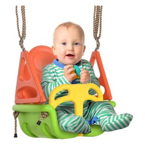 Babyschommel, kinderschommel met verstelbaar touw, groen