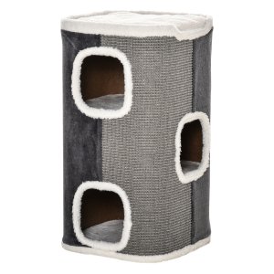 Krabpaal - LuxeKatten - Spaanplaat - Sisal - Grijs/Wit