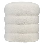 Voetenbank - Pluizig teddyfleece - Tot 120kg - Crèmewit