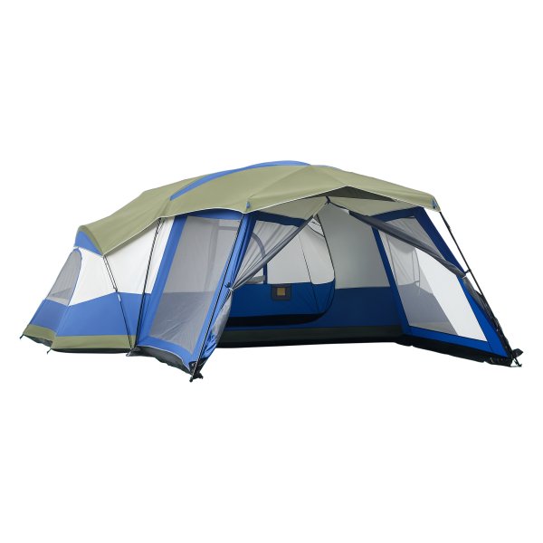 Campingtent - Familietent - Voortent & Ramen - Blauw